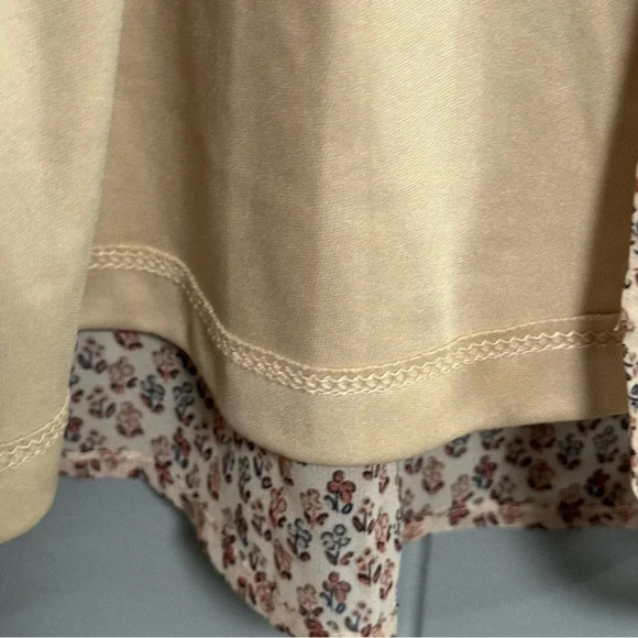 JODIFL Boho Mini Floral Print Dress Embroidered Top Long Sleeves Size Large - Picture 6 of 9